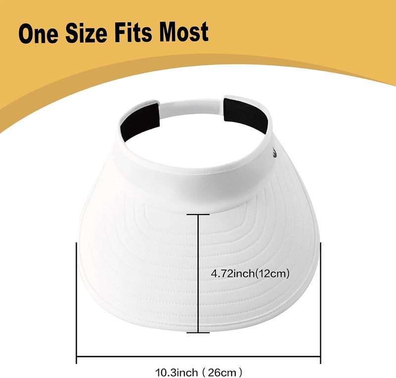 Wander Sun Visor Hats for Women Wide Brim UV Protection Adjustable Large Golf Beach Cap Packable Travel Sport Visor - Image 2